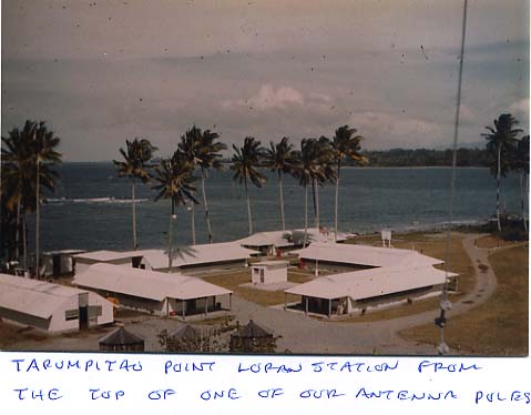 Color photo taken from an antenna pole at LORSTA Tarumpitao showing its scenic location. (loran-history.info)