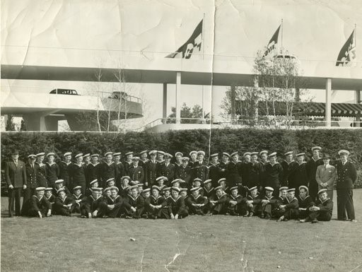 Danish cadets and crew of Danmark pose for a photograph at the New York World’s Fair in 1939. (Courtesy of the Langevad family)