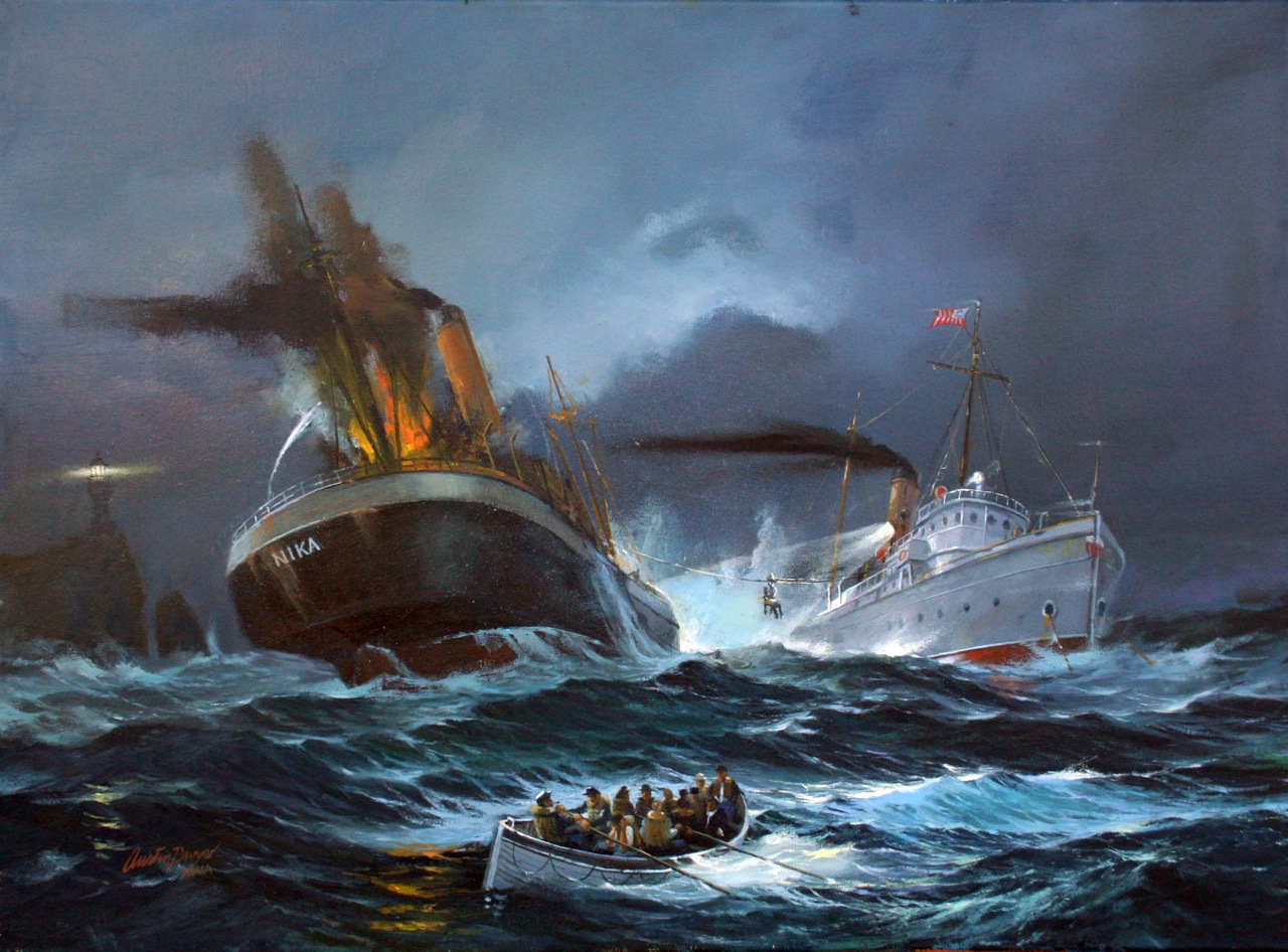 Modern rendering of the Nika Rescue by marine painter Austin Dwyer. (Courtesy of the Mr. Dwyer)