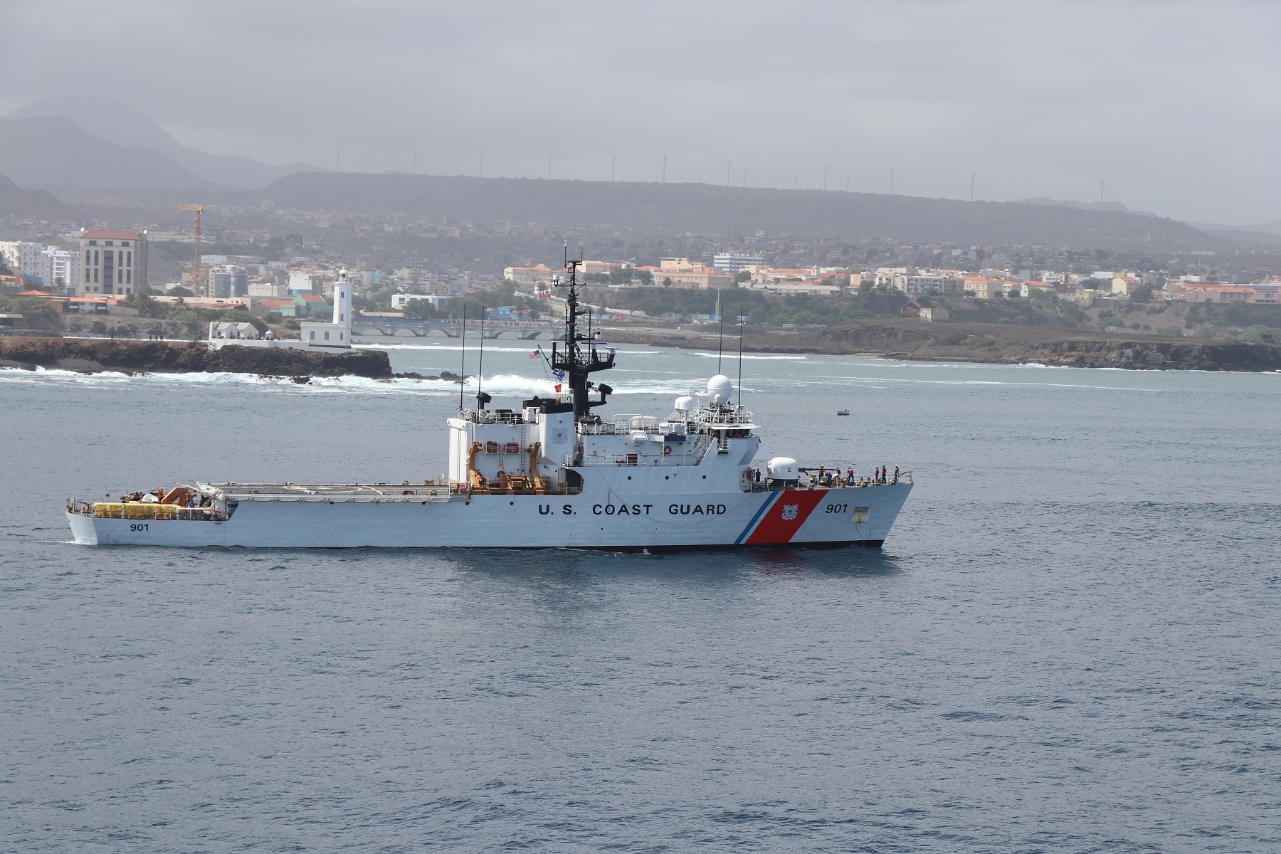CGC BEAR off the coast of Praia, during the crew's most recent deployment to Africa.