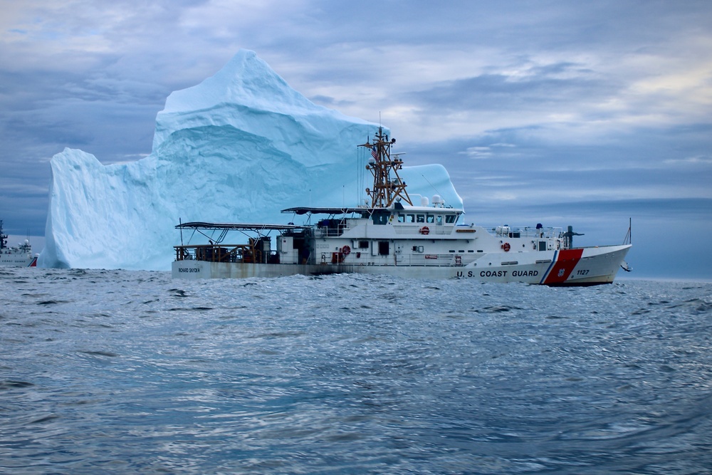 A Coast Guard Cutter Richard Snyder small boat navigates in the Labrador Sea Aug. 13, 2021. Snyder worked alongside the Coast Guard Cutter Escanaba, the Royal Canadian Navy's HMCS Harry Dewolf, and HMCS Goose Bay in Operation Nanook to enhance collective abilities to respond to safety and security issues in the High North through air and maritime presence activities, maritime domain defense, and security exercises. (U.S. Coast Guard photo by USCGC Richard Snyder)