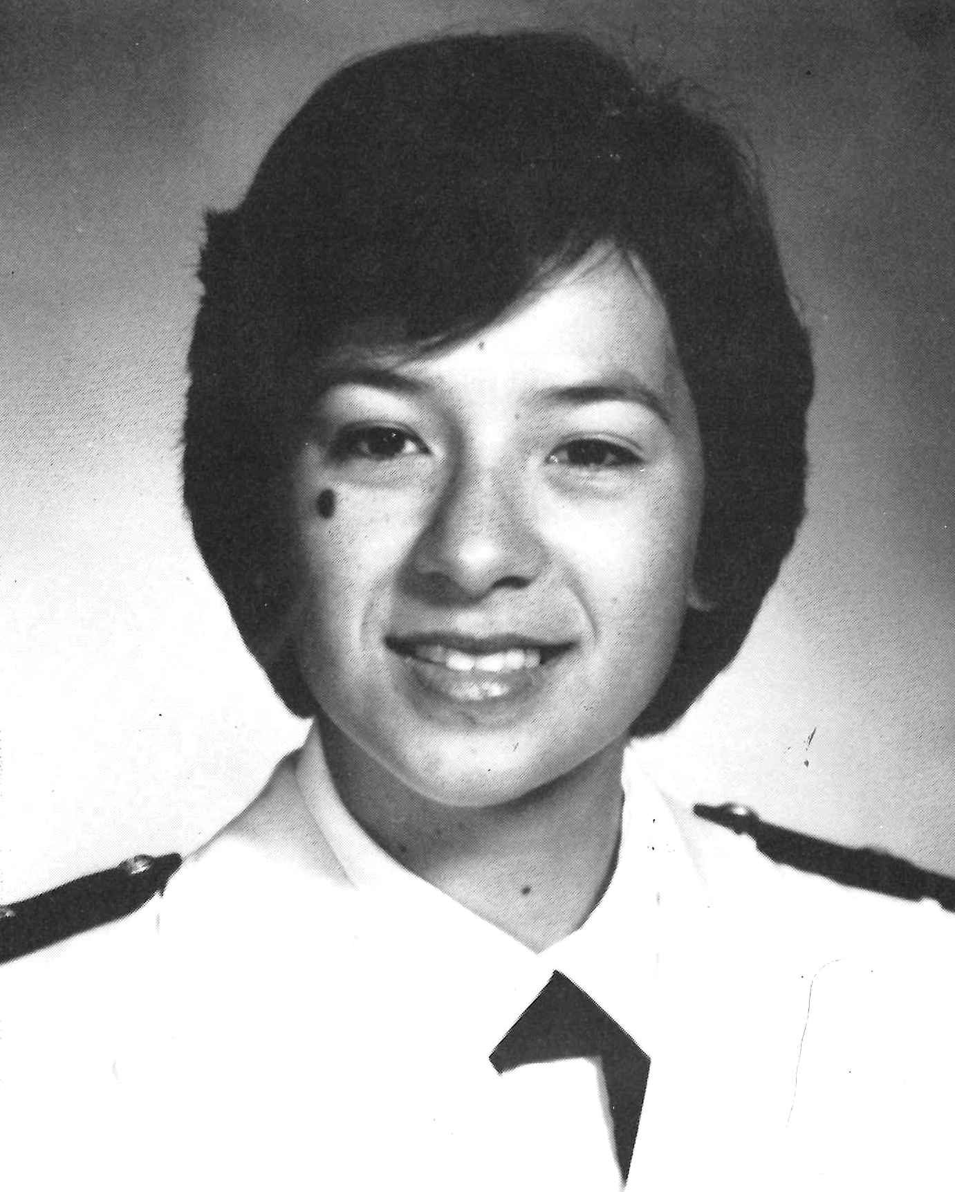 Japanese-American Moynee Smith, of the Class of 1980, was the first minority female graduate of the Coast Guard Academy. (Coast Guard Academy Tide Rips)