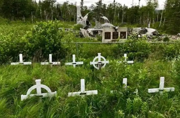 Cemetery located at the crash site for the victims of the airliner crash. (Findagrave)