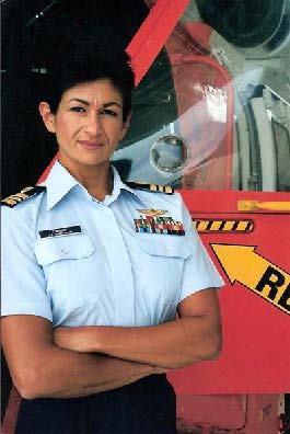 15.	Marilyn Melendez Dykman, the first minority female pilot in the Coast Guard. (U.S. Coast Guard)
