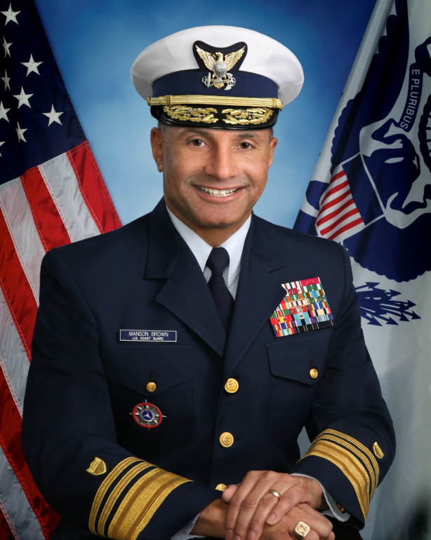 Photograph of Vice Admiral Manson Brown, Coast Guard Academy class of 1978, who became the highest-ranking minority flag officer to serve in the Coast Guard. (U.S. Coast Guard)