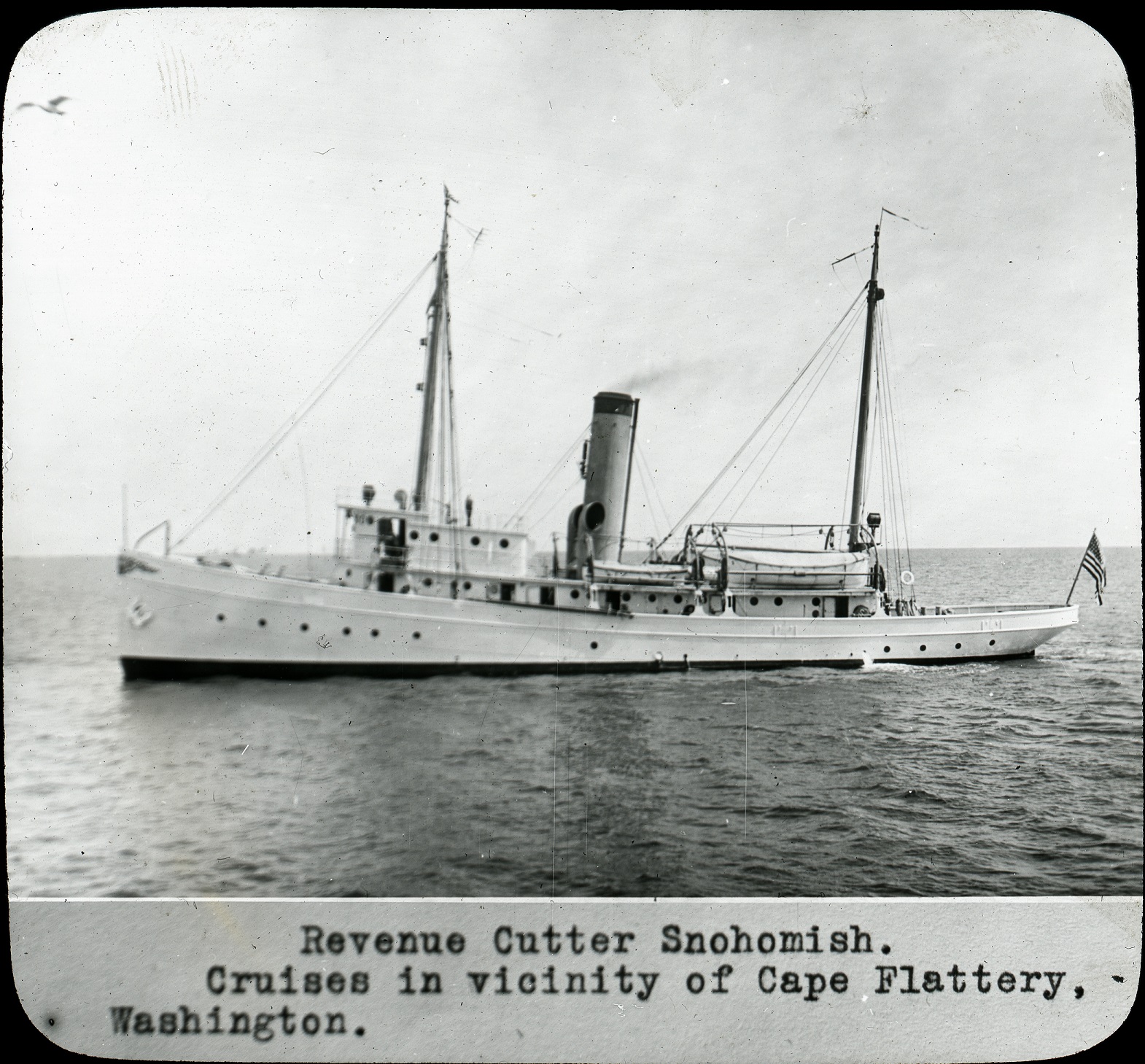 Profile image of Revenue Cutter Snohomish in 1909. (National Archives)