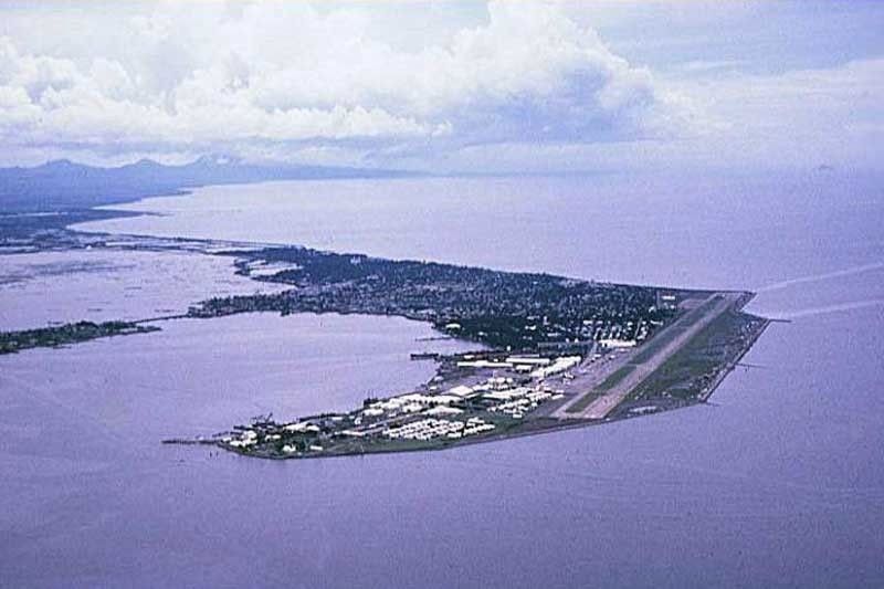 A 1957 aerial photograph of Sangley Point Naval Air Station, home of air station detachment Sangley Point, located not far from Manila in Manila Bay. (Wikipedia)