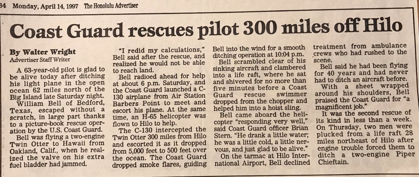Article detailing Langevin's first rescue