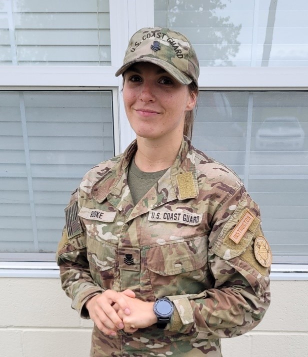 Petty Officer 1st Class Kira L. Booke, currently serving at Special Missions Training Center, N.C. 