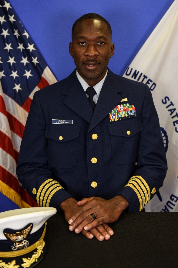 Capt. Patrick Burkett, chief of the 13th Coast Guard District’s Prevention Division, is an alumnus of South Carolina State University and the Coast Guard College Student Pre-Commissioning Initiative (CSPI). CSPI is a scholarship program, open to students of all races and ethnicities, which pays up to two academic years of college tuition at Minority Serving Institutions.