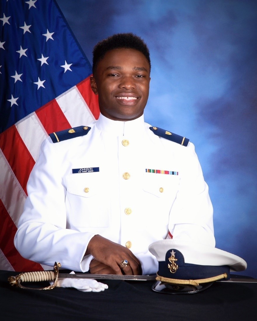 First Class Cadet Tarran Johnson was awarded the Black Engineer of the Year Awards (BEYA) Modern Day Technology Leader Award at the 2022 (BEYA) Global Competitiveness Conference in Washington, D.C. Johnson is currently majoring in mechanical engineering at the U.S. Coast Guard Academy. First Class Cadet Tarran Johnson was awarded the Black Engineer of the Year Awards (BEYA) Modern Day Technology Leader Award at the 2022 (BEYA) Global Competitiveness Conference in Washington, D.C. Johnson is currently majoring in mechanical engineering at the U.S. Coast Guard Academy.