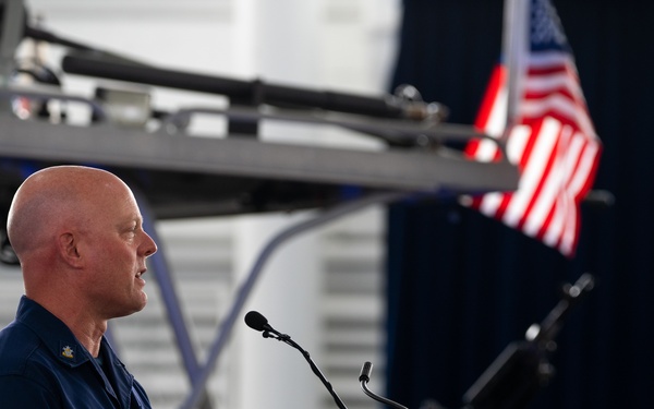 Master Chief Petty Officer of the Coast Guard Jason Vanderhaden provided opening remarks and introductions during the 2022 State of the Coast Guard in Clearwater, Fla., Feb. 24, 2022