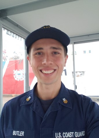 Petty Officer 1st class James Butler is one of the recent graduates to receive their Naval Studies Certificate during a virtual ceremony held by the United States Naval Community College. (Photo by Alexander Gamble, United States Naval Community College public affairs officer.)