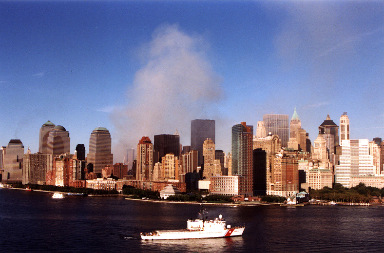 Medium-Endurance Cutter Tahoma serving as on-scene coordinator for vessel traffic after the attack on the World Trade Center. (U.S. Coast Guard)