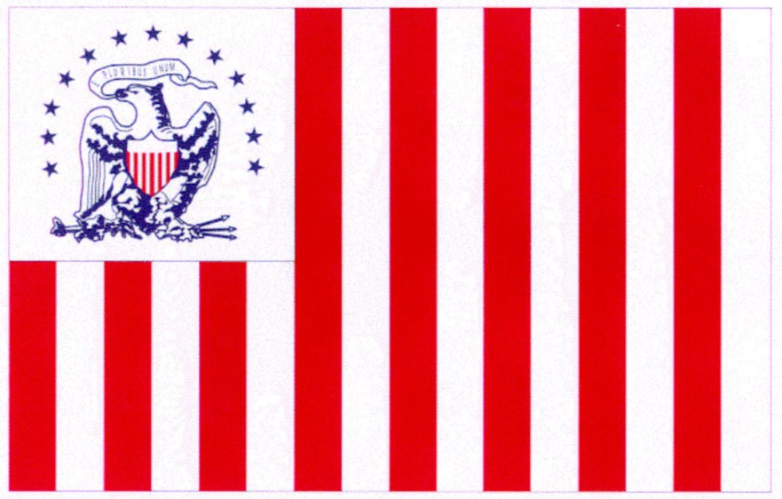 2.	The United States Revenue Marine Ensign of the mid-1800s. The Revenue Marine would later become the modern-day Coast Guard. (https://www.mycg.uscg.mil/)