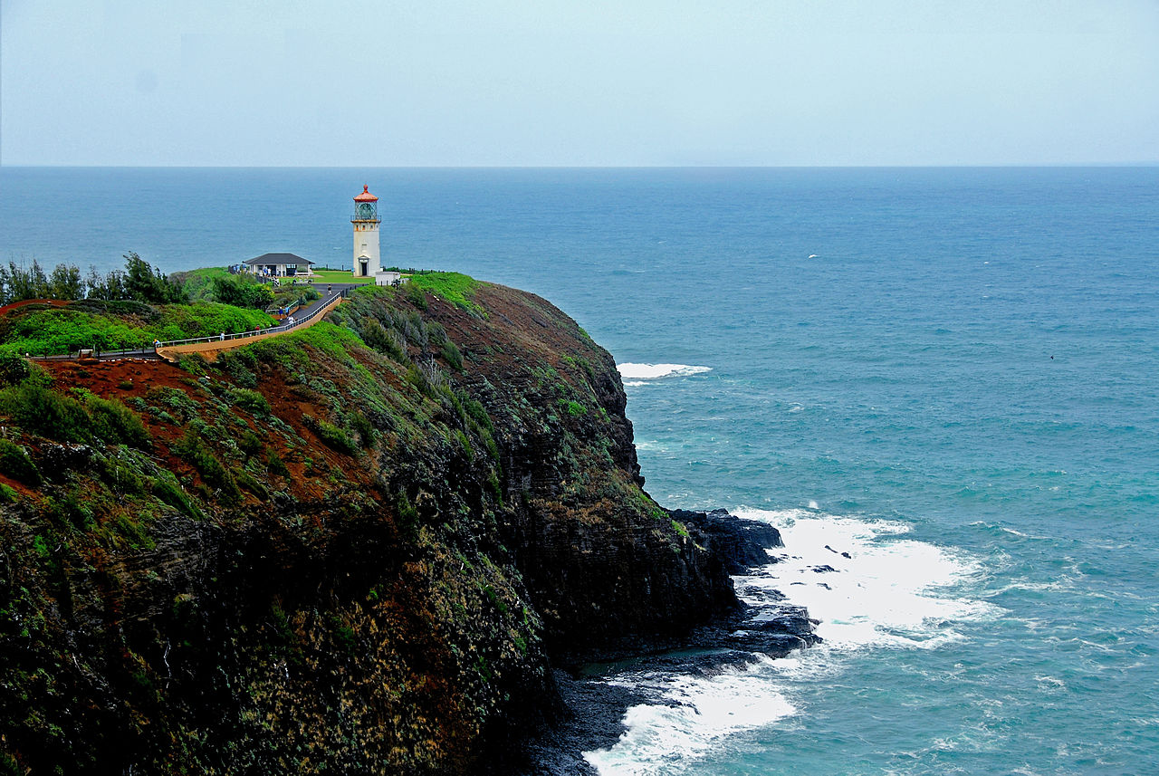 Photo of Kilauea Point Lighthouse where Samuel Amalu served for ten years. (U.S. Coast Guard Collection)