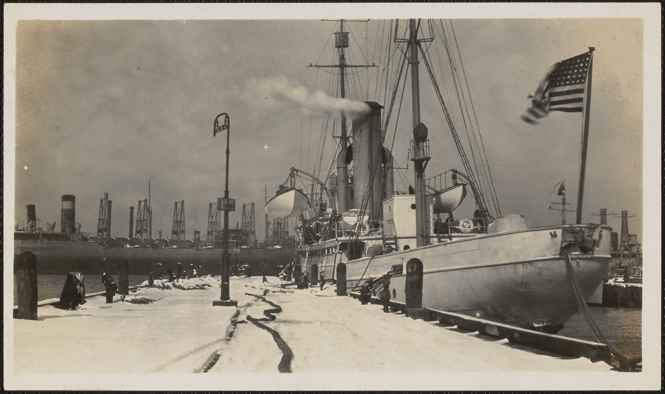 After World War I, the Navy returned the Coast Guard Cutter Manning to the jurisdiction of the Coast Guard, which stationed it in Norfolk, Virginia. The cutter was assigned to annual “winter cruising” from December through March each year. (digitalcommonwealth.org)