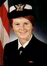 Margaret Riley, a member of the first OCS class to graduate female officers, who retired as a captain in 2003. (U.S. Coast Guard)