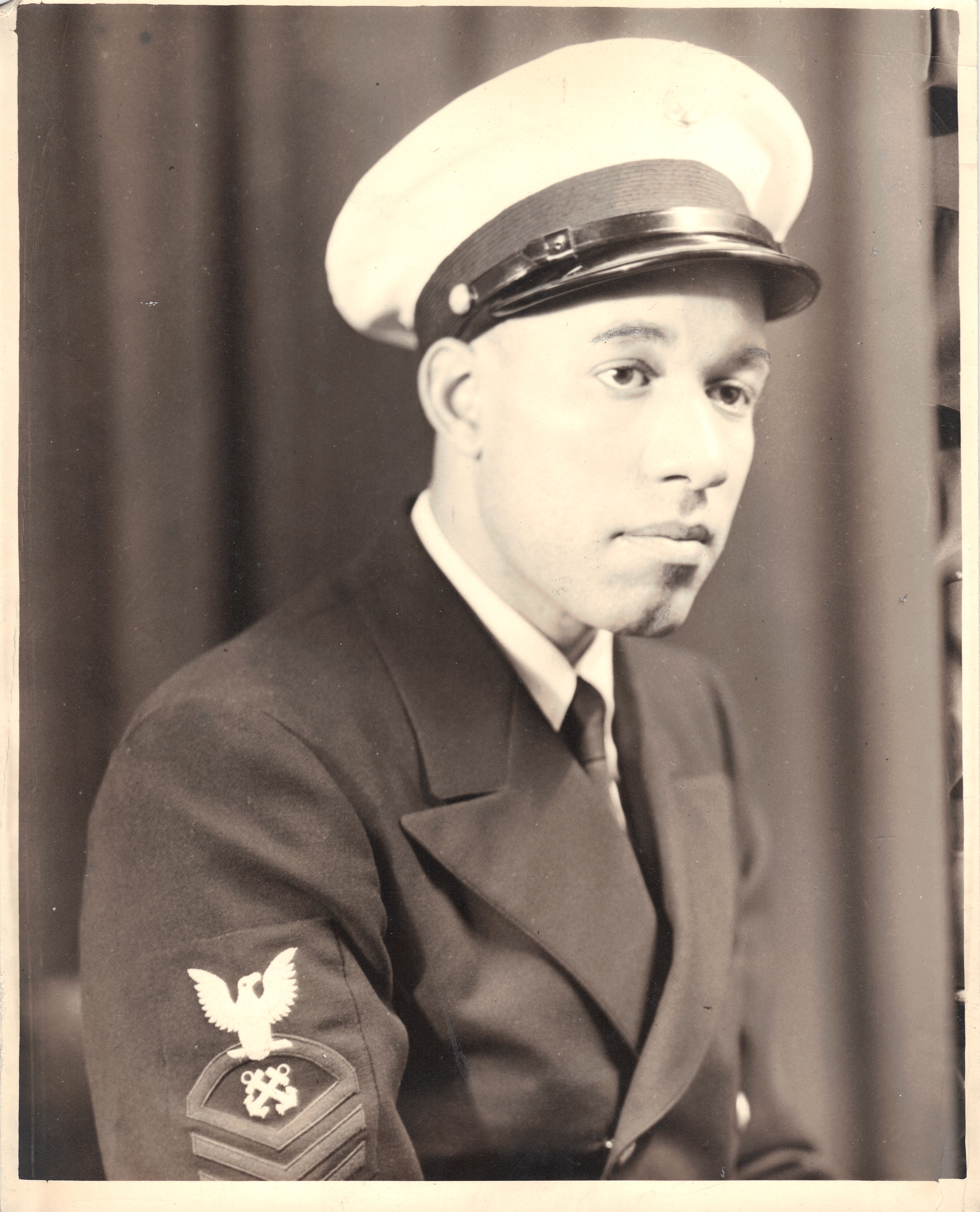 3.	Coast Guard photo of Chief Boatswain Jenkins taken in 1942 before his entry into the service’s Reserve Officer Training Course at the Academy. (photo courtesy of the Jenkins Family)