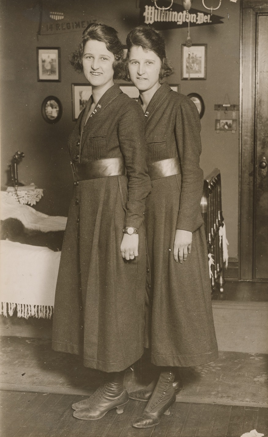 Twin sisters Genevieve and Lucille Baker, reputed to have served in the Coast Guard late in World War I. (U.S. Coast Guard).
