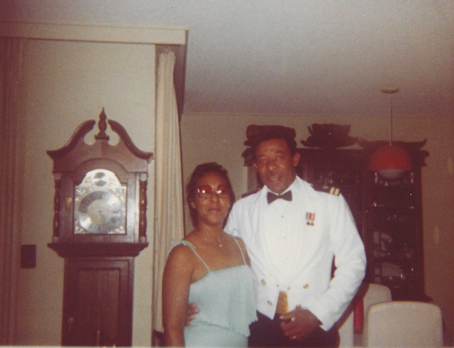John Witherspoon as a young lieutenant in dress whites with his wife Carolyn Hannon Witherspoon. (Courtesy of the Witherspoon family)