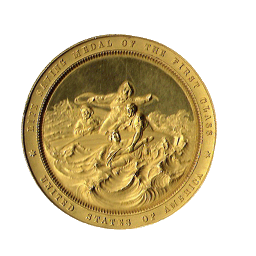 3.	A replica of the Gold Lifesaving Medal awarded to Rasmus Midgett for his heroic Priscilla rescue. (NCpedia)