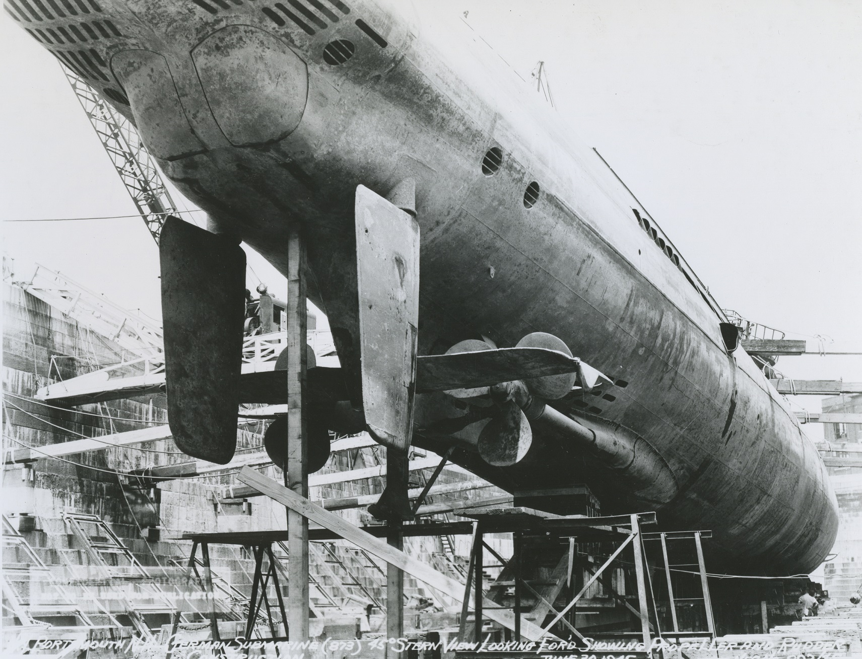 3.	German submarine U-873 in dry dock at Portsmouth Naval Shipyard after Durant accepted its surrender and ushered it into captivity. (navsource.org)