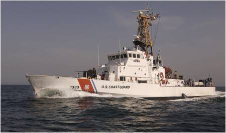 4.	The Coast Guard Cutter Adak on patrol in the Northern Persian Gulf. (Courtesy of U.S. Coast Guard)