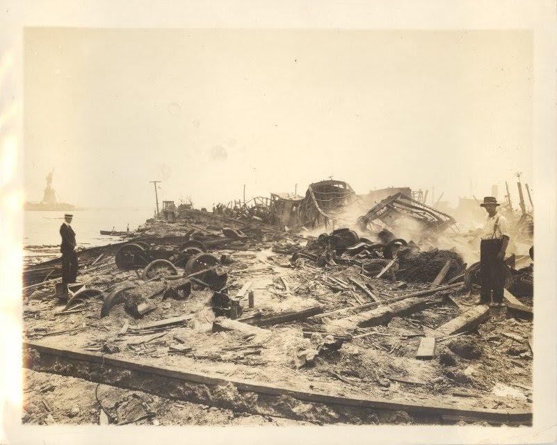 4.	Aftermath of the Black Tom Island munitions explosion. (National Park Service)