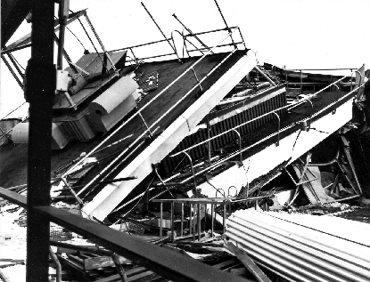 4.	The 1964 Earthquake completely destroyed the control tower at Anchorage International Airport. (U.S. Geodetic Survey)