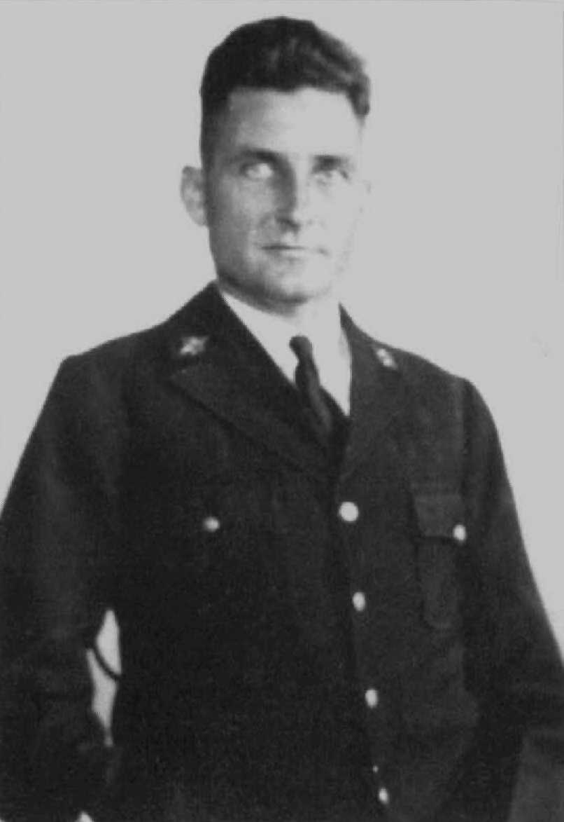 Faded photograph of Earl Cunningham in his Coast Guard uniform. (Joint Archives of Holland, Michigan)