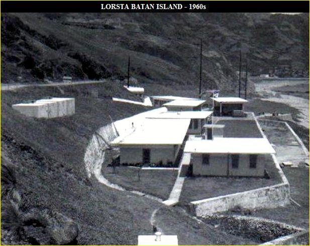 A 1960s photograph showing LORSTA Batanes built into the island’s hillside. (loran-history.info)