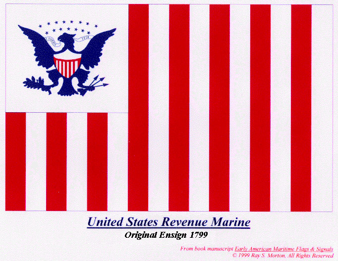 The Revenue Cutter Service’s first ensign, which was issued in 1799. (Coast Guard Collection)