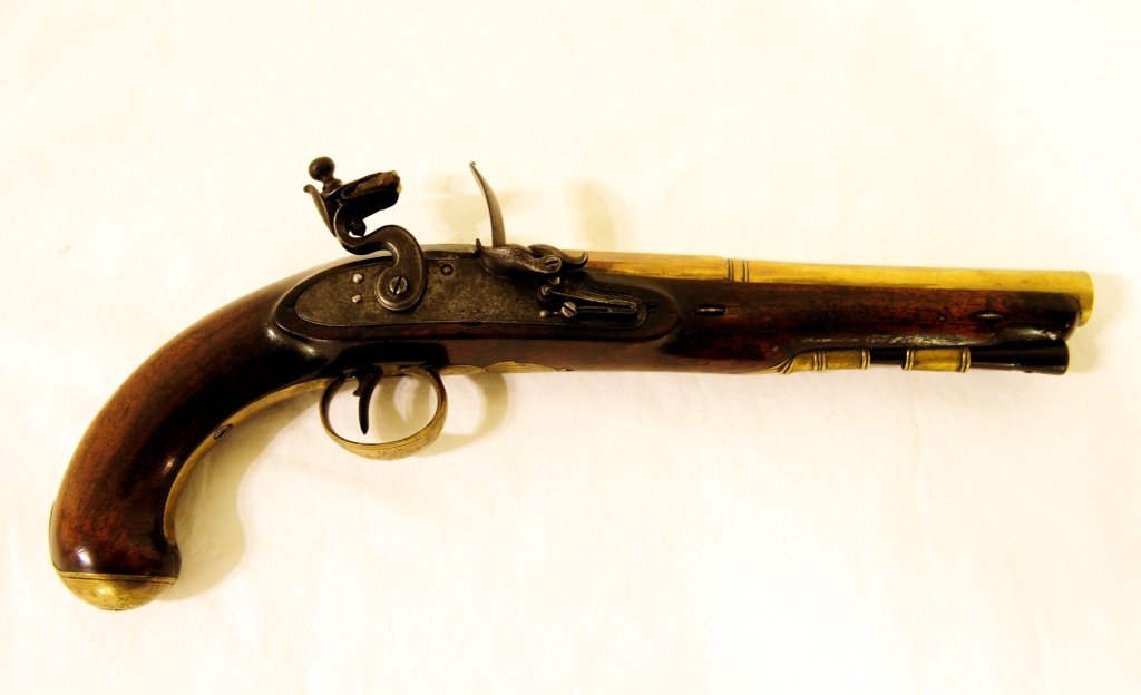 A Revenue Cutter Service flintlock pistol from 1810 similar to those used by cuttermen on board Alabama. (Coast Guard Collection)