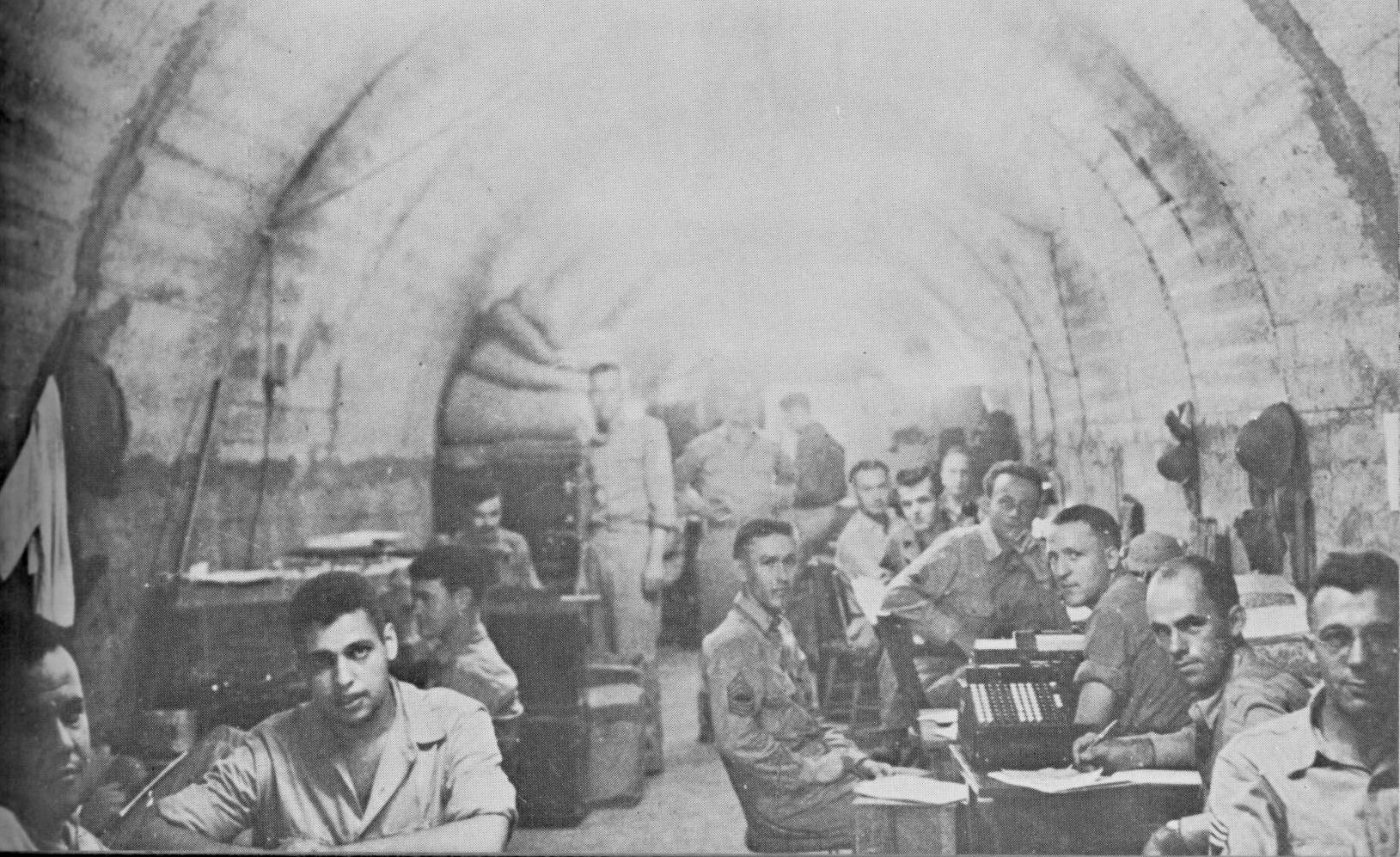 The troops left behind. A candid shot of men in the tunnels of Corregidor photographed on May 3, 1942, and sent out on the last submarine before the May 6 surrender. (U.S. Army photograph)