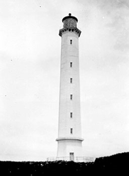 The Moloka’i Lighthouse, one of seven lights that Manuel Ferreira kept during his nearly thirty year career. (U.S. Coast Guard Collection) 
