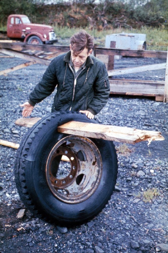 5.	This image of a plank driven through a car tire shows the destructive power of the quake. (Wikipedia)