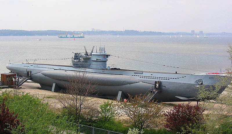 A type VII U-boat similar to U-606 on display at the Laboe Naval Memorial near Kiel, Germany. (Wikipedia)