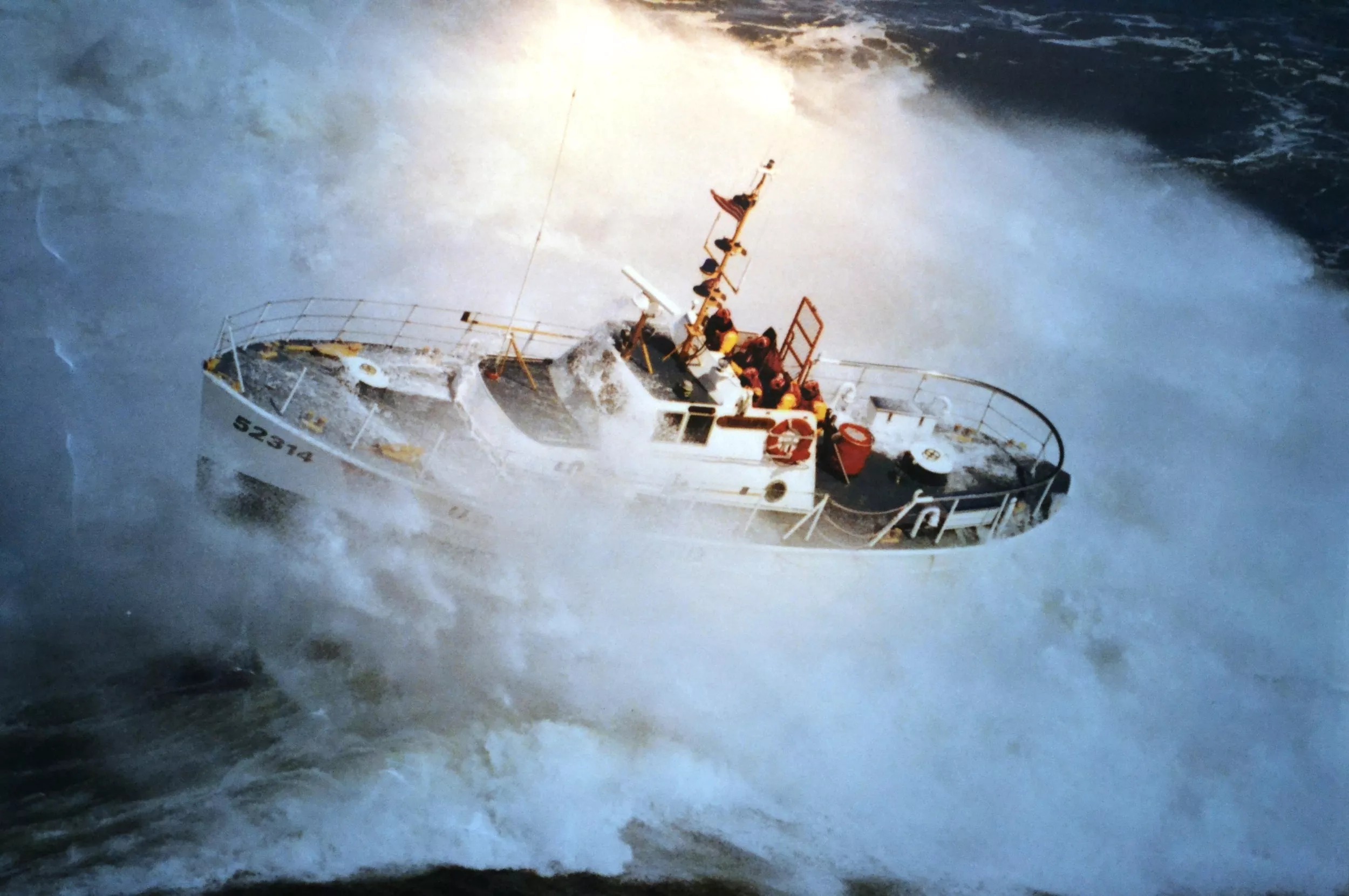 The 52-foot steel-hulled motor lifeboat Triumph II in heavy seas. (The Spokesman-Review newspaper)