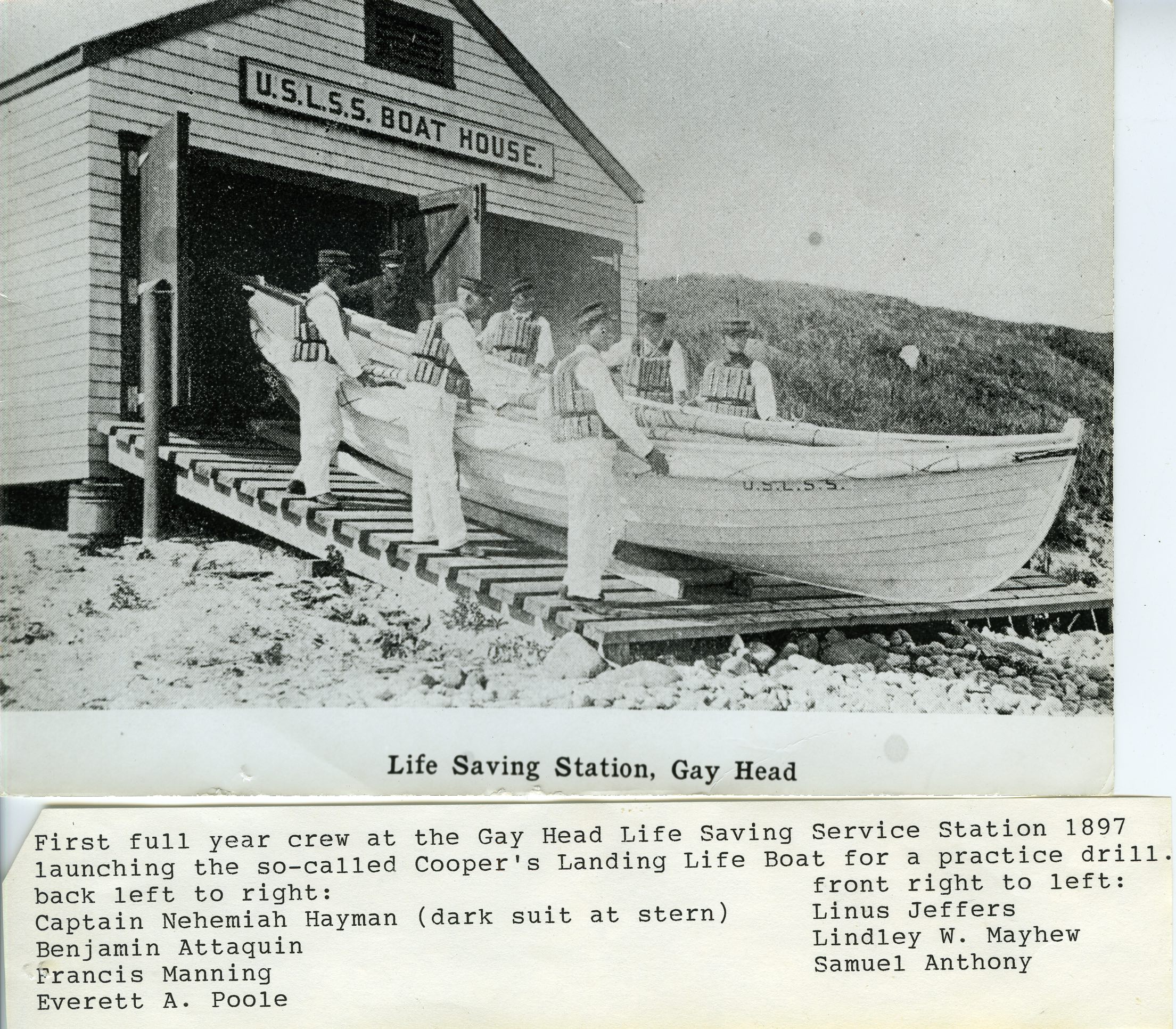 Original Members of the Gay Head Lifesaving Station, including Surfman Samuel Anthony (Courtesy of the Martha’s Vineyard Museum)