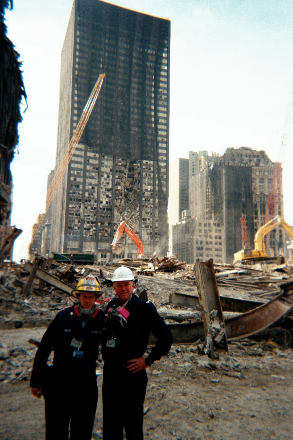 Two Coast Guard chaplains at Ground Zero assisting in the response effort. (U.S. Coast Guard)