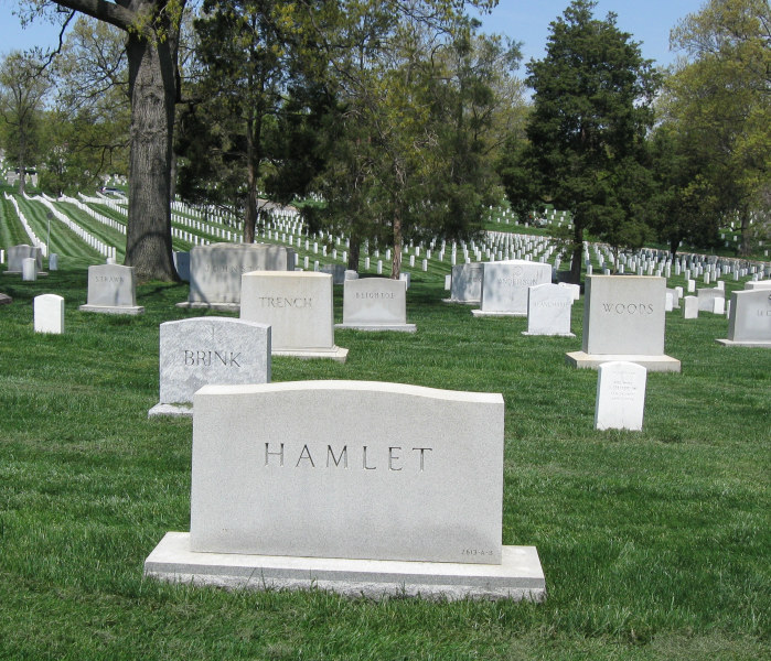 Vice Adm. Harry Hamlet’s headstone at Arlington National Cemetery. (Anne Cady, Find-a-Grave)