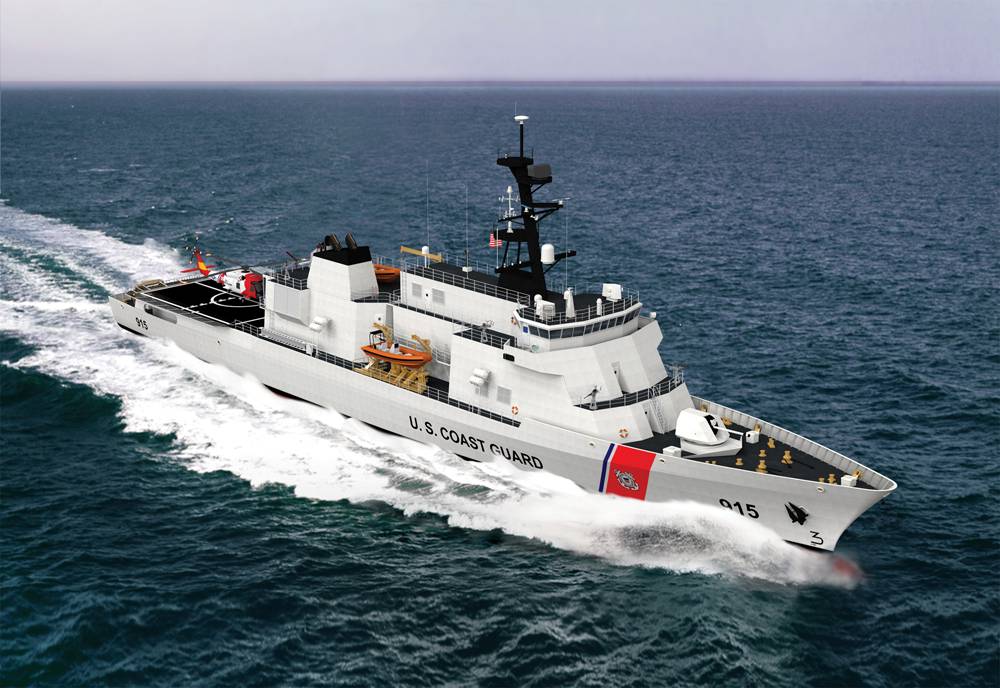 A computer rendering of the Coast Guard’s new Offshore Patrol Cutter. (Eastern Shipbuilding Group)