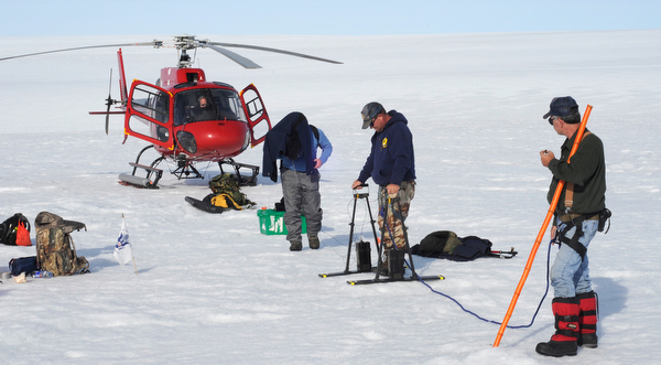 6.	The 2009 Grumman Duck search team on the ground in Kulusuk, located on the east coast of Greenland, not far from Lt. John Pritchard and Radioman First Class Benjamin Bottoms’s aircraft’s crash site. (U.S. Coast Guard)