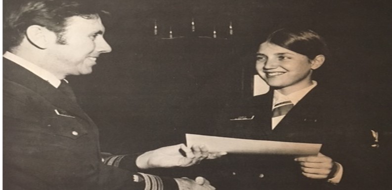 7.	In 1976, Elizabeth Uhrig Danaher enlisted to become an aviation electronics technician and later graduated from the Coast Guard Academy to become a C-130 pilot.  (U.S. Coast Guard)