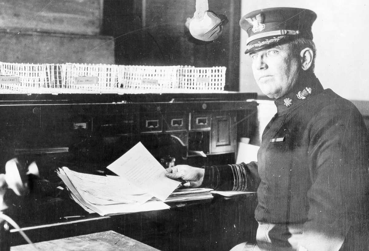 Photo of Captain Godfrey L. Carden, Captain-of-the-Port for the Coast Guard’s New York Division. (Coast Guard Collection)