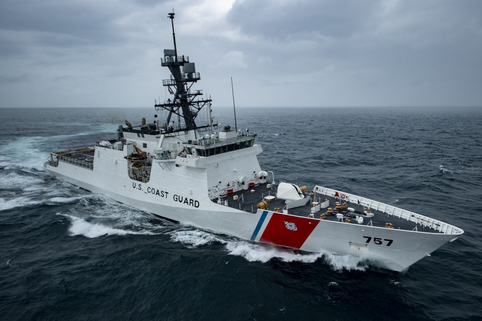 Newly commissioned National Security Cutter Midgett on sea trials with building Huntington Ingalls Industries. (Huntington Ingalls Industries)
