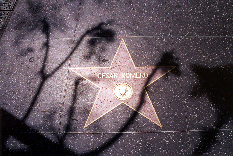 Cesar Romero’s star on the Hollywood Walk of Fame on Hollywood Boulevard in Los Angeles. (Latinamericanstudies.org)