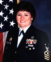 9.	Master Chief Petty Officer Diane Bucci, who broke numerous gender barriers for enlisted service women during her career.