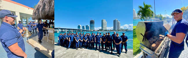 In Miami, Florida, cuttermen from the Seventh Coast Guard District, Base and Sector Miami and local cutters got together for a cookout for some fellowship. In Miami, Florida, cuttermen from the Seventh Coast Guard District, Base and Sector Miami and local cutters got together for a cookout for some fellowship.
